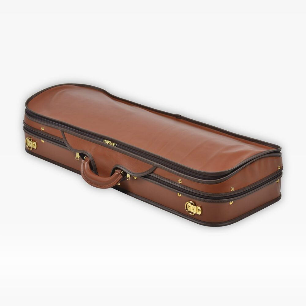 Negri Cases Diplomat Double Cognac Brown Leather and Navy Blue