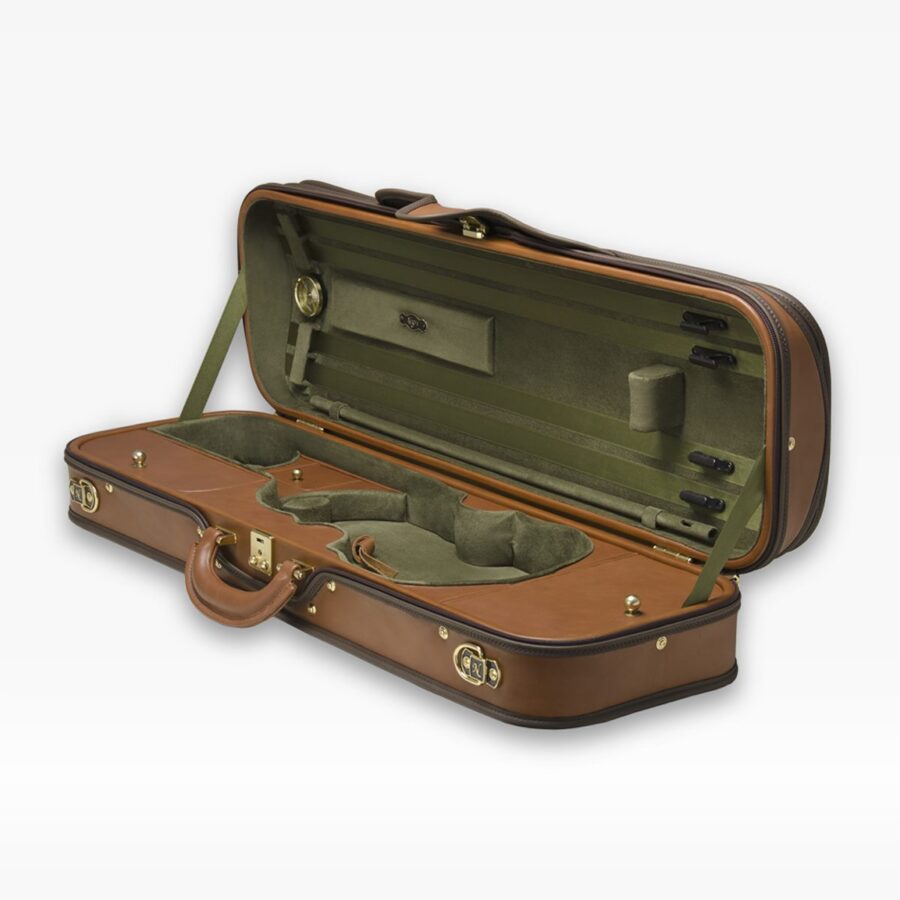 Negri Cases Diplomat Viola Cognac Brown Leather and Olive Green