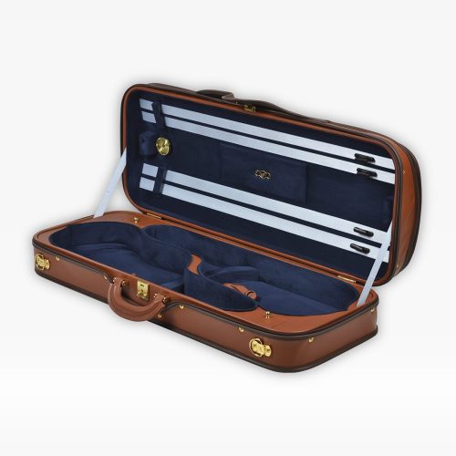 Negri Cases Diplomat Double Cognac Brown Leather and Navy Blue