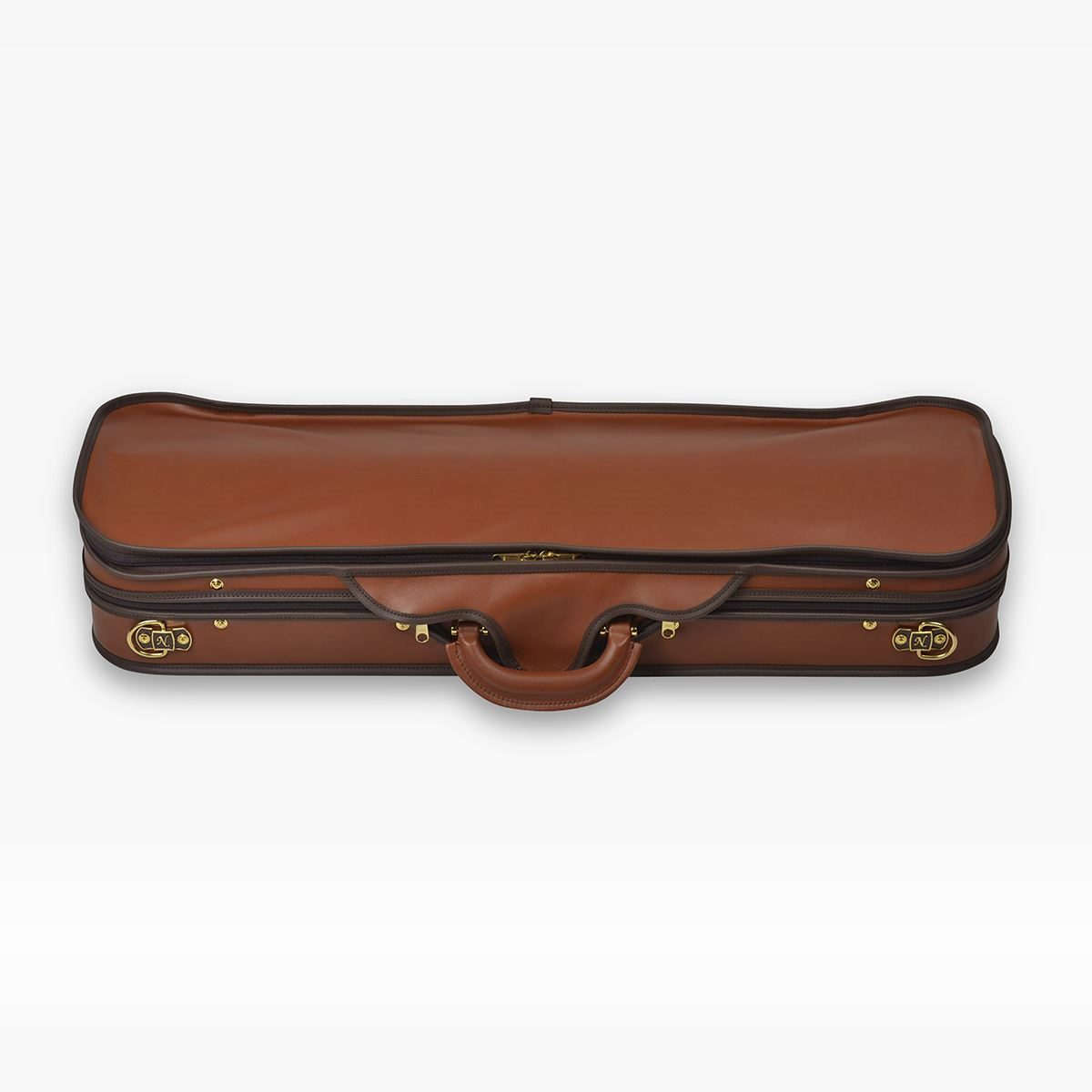 Negri Cases Diplomat Cognac Brown Leather and Navy Blue