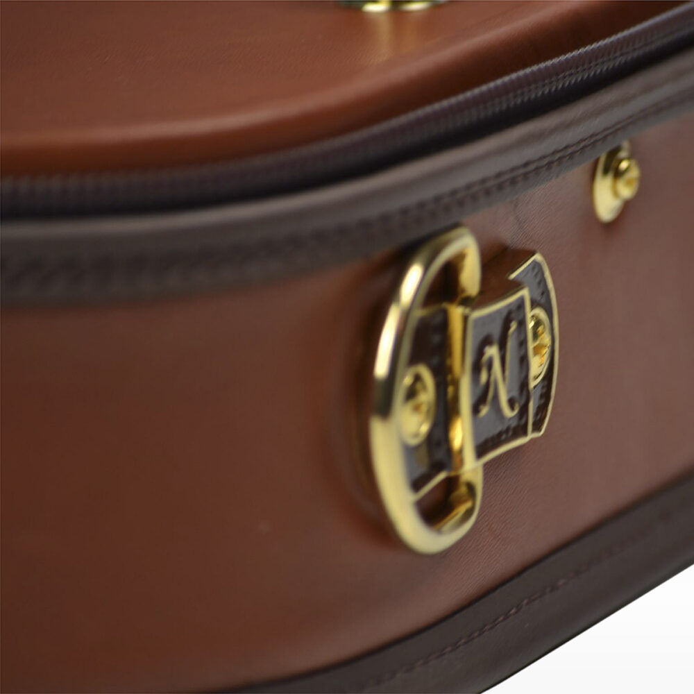 Negri Cases Diplomat Viola Cognac Brown Leather and Navy Blue