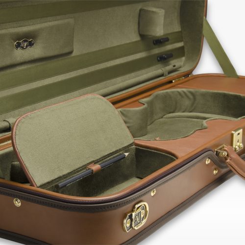 Negri Cases Diplomat Viola Cognac Brown Leather and Olive Green