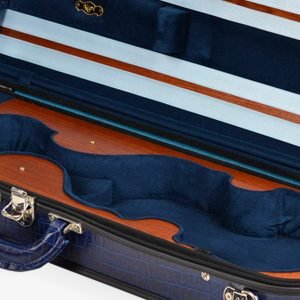 Negri - Cases -lord- croco- blue - violin -case- Mahogny- wood -5