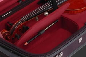 Milano oblong vioolkoffer – interieur bordeaux