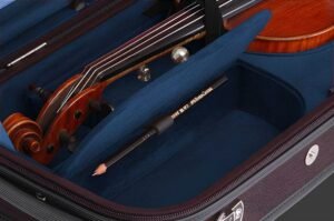 Milano oblong vioolkoffer – interieur marineblauw